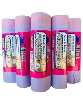 ROLLO BOLSA BASURA 70X80 AUTOCIERRE 50L 30RX15UDS