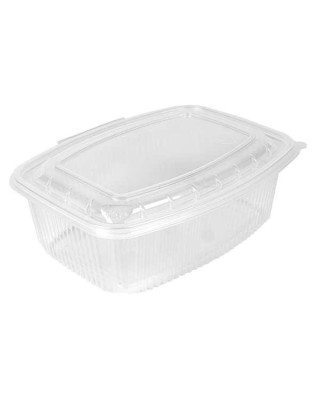 BANDEJA CON TAPA BISAGRA 2000CC PET 180UDS.