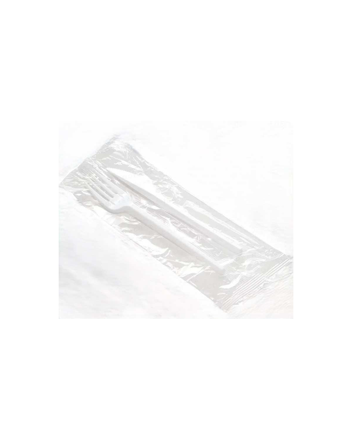 CAJA PACK CUBIERTOS CUCHILLO+TENEDOR BLANCO (500U/C)