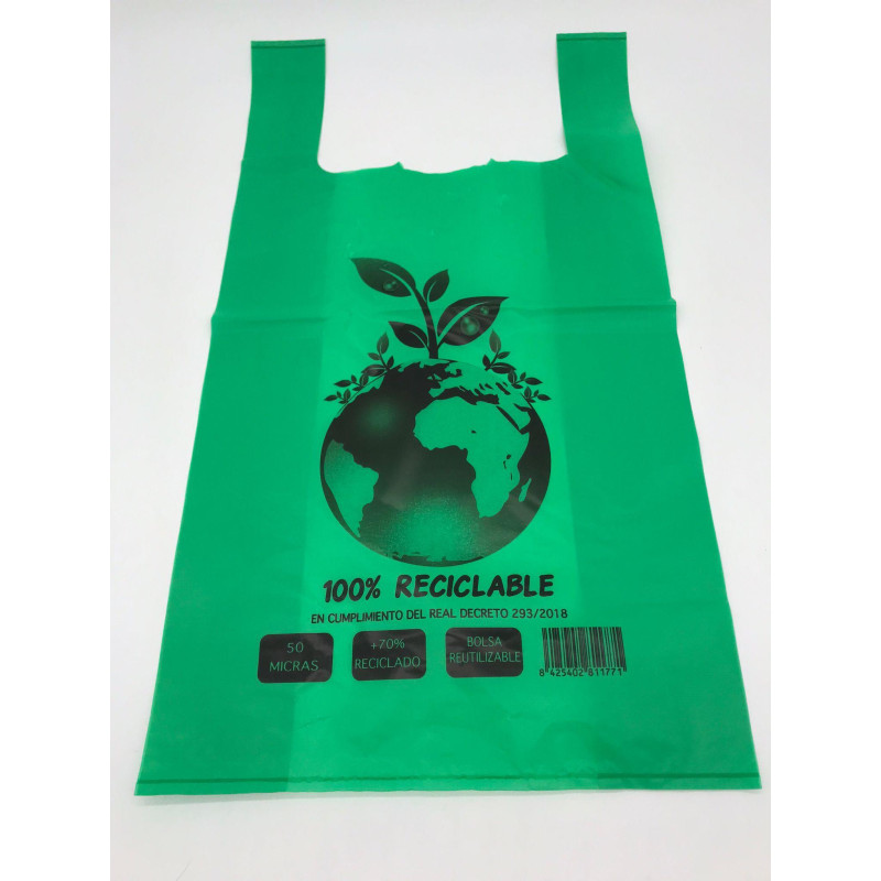 BOLSA ASA VERDE 42X53 G200 70% REC. (20X1KG)