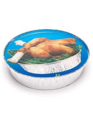 ENVASE POLLO REDONDO 935CC  Y TAPA PACK-25UDS