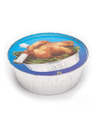 ENVASE POLLO REDONDO EXTRA 1900CC Y TAPA PACK-25UDS