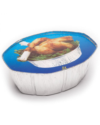 ENVASE POLLO OVAL 2600CC Y TAPA PACK-25UDS
