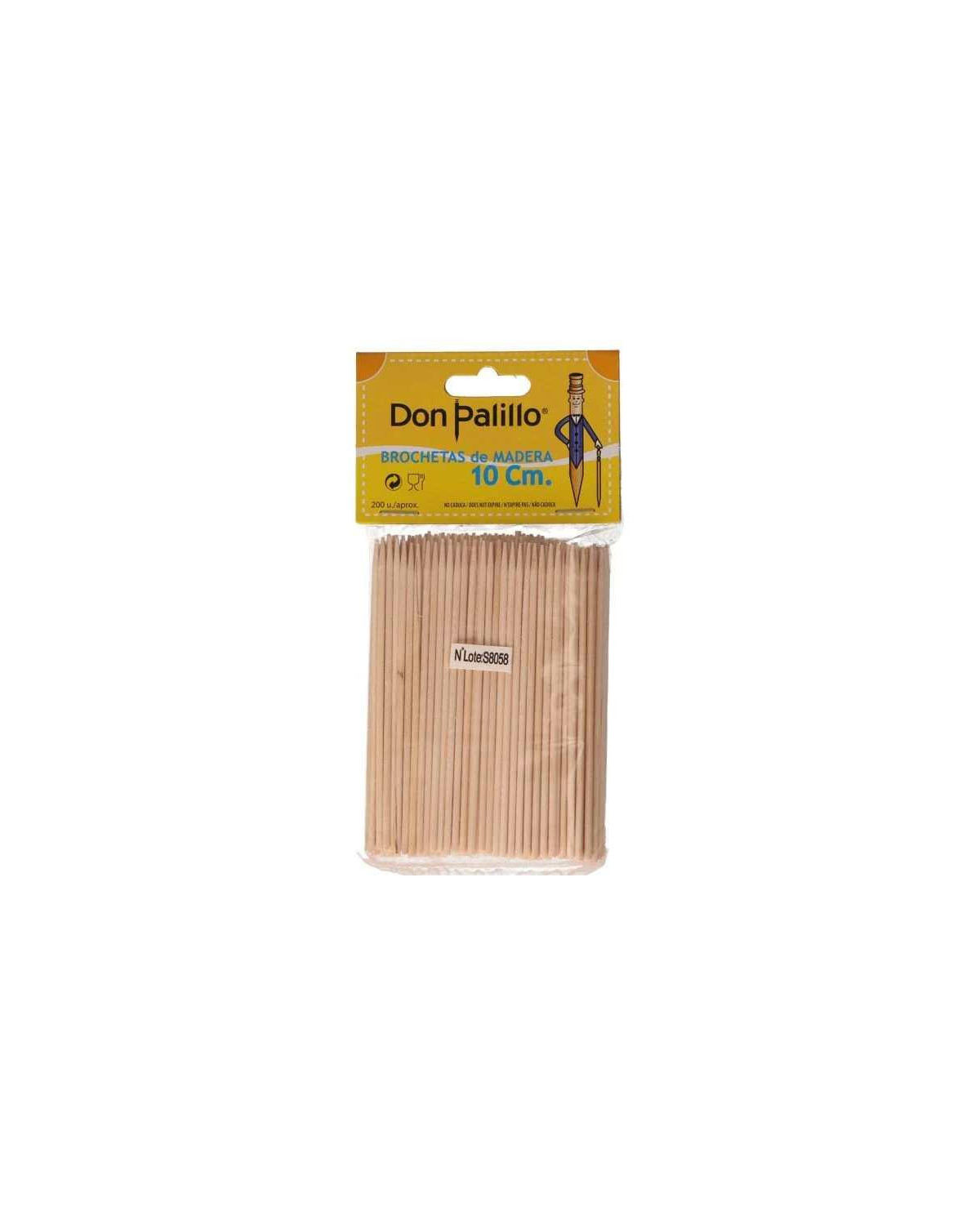 PINCHO BROCHETA MADERA 10cm PQT-200U