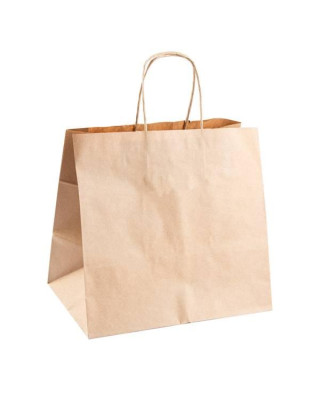 BOLSA PAPEL KRAFT CON ASA 26+17X24 C-250