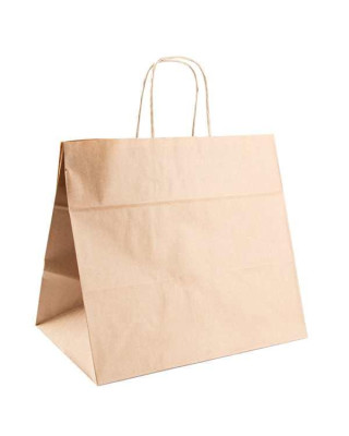 BOLSA PAPEL KRAFT CON ASA 32+21X28,5 C-250