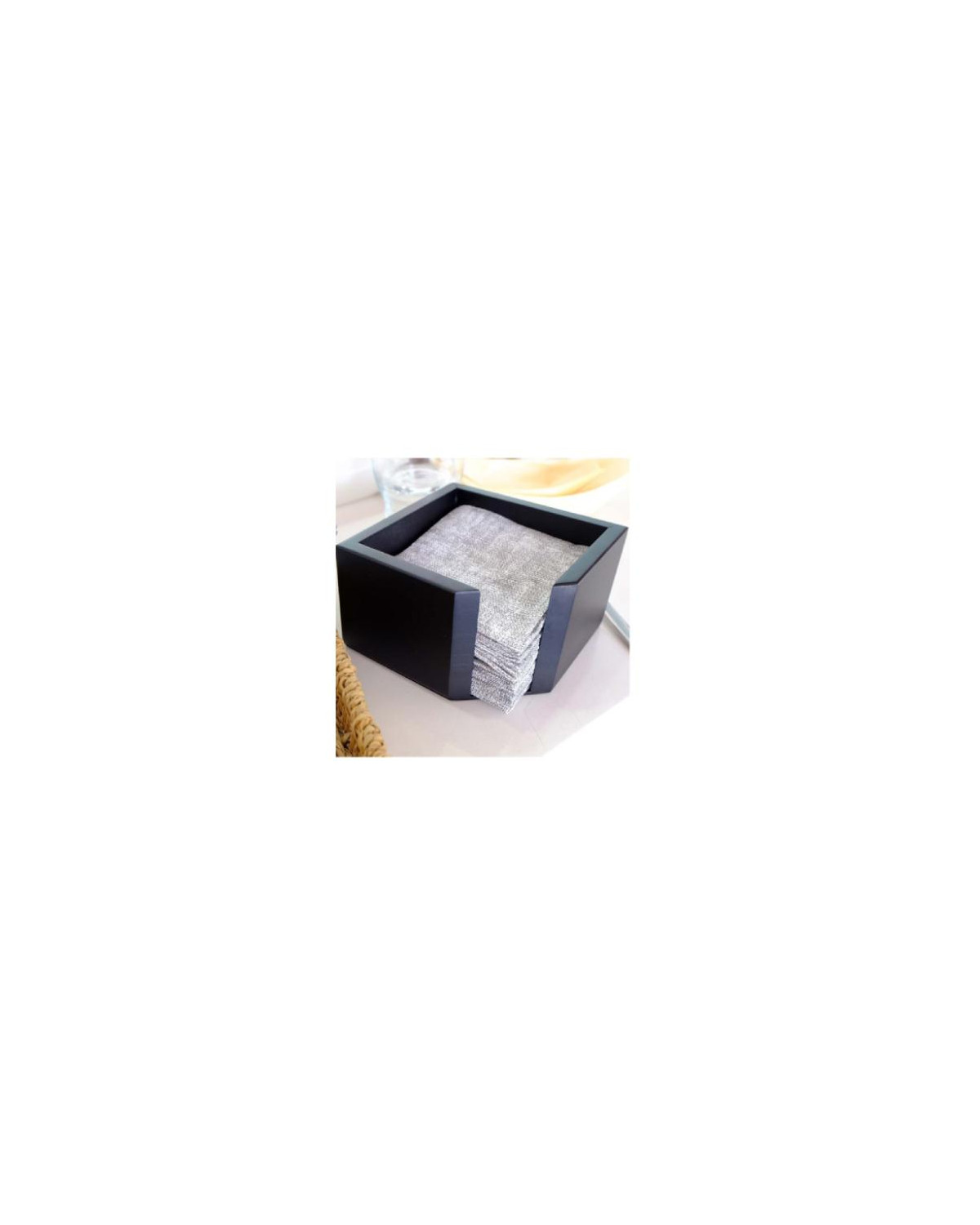 SERVILLETERO 20X20 MADERA NEGRO