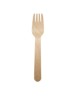 PAQUETE TENEDOR MADERA ENCERADA 160MM(20X100UDS)