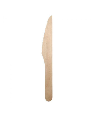 PAQUETE CUCHILLO MADERA ENCERADA 165MM(20X100UDS)
