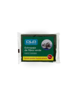 ESTROPAJO FIBRA PACK 4 UDS VERDE