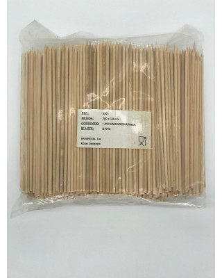 B-1000UDS BROCHETAS BAMBU 200X3.8MM (5X1000)