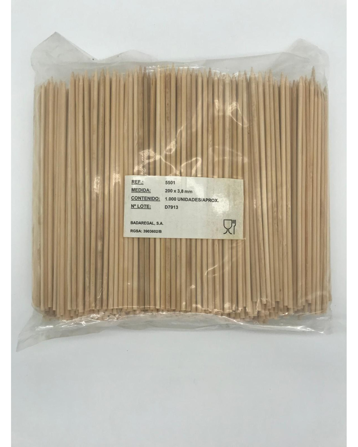B-1000UDS BROCHETAS BAMBU 200X3.8MM (5X1000)