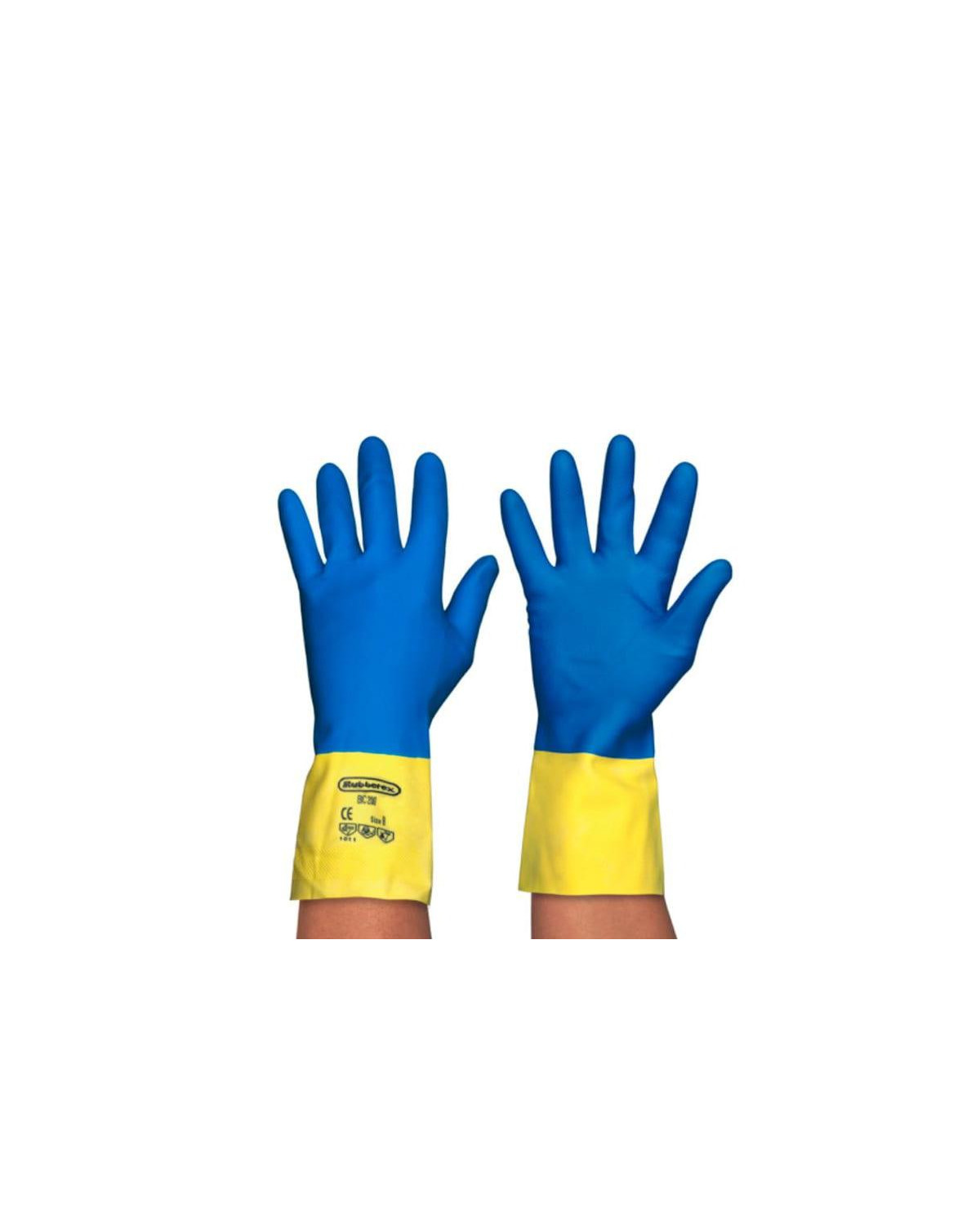 GUANTES MENAJE BICOLOR T/P(SIZE 7) PQT-12PARES