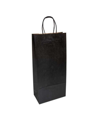 MILL. BOLSA C/ASA 2 BOTELLAS 18+10X39 NEGRO C-250