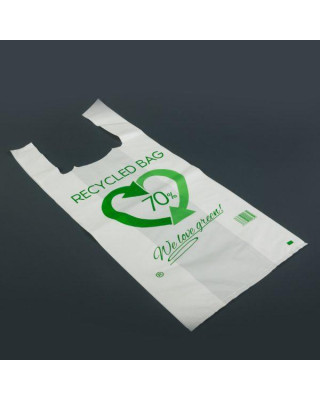 BOLSA CAMISETA BLANCA 70X80 G200 70% REC. (10x50UDS)