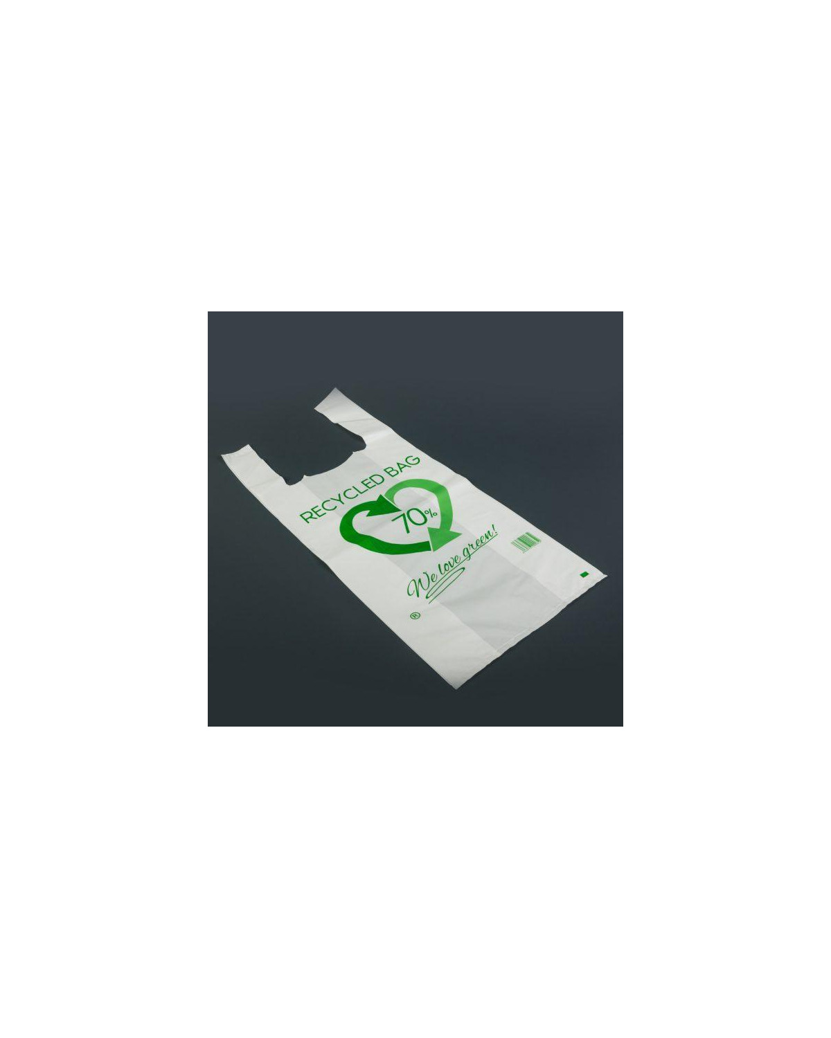 BOLSA CAMISETA BLANCA 70X80 G200 70% REC. (10x50UDS)