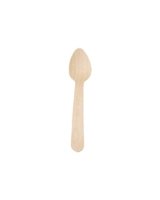 PAQUETE CUCHARA POSTRE DE MADERA 125MM (50X100UDS)