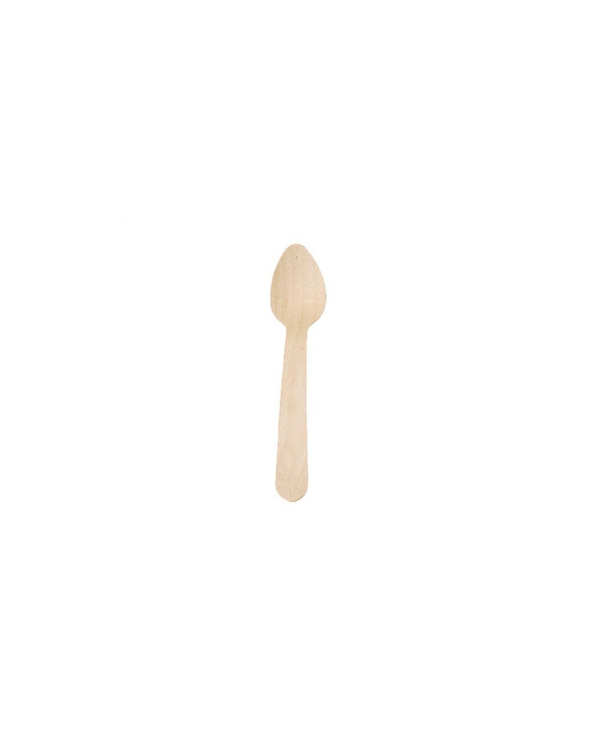 PAQUETE CUCHARA POSTRE DE MADERA 125MM (50X100UDS)