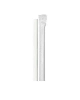 BOLSA-100 CAÑA PAPEL RECTA BLANCA SIN FUNDA 8X230MM