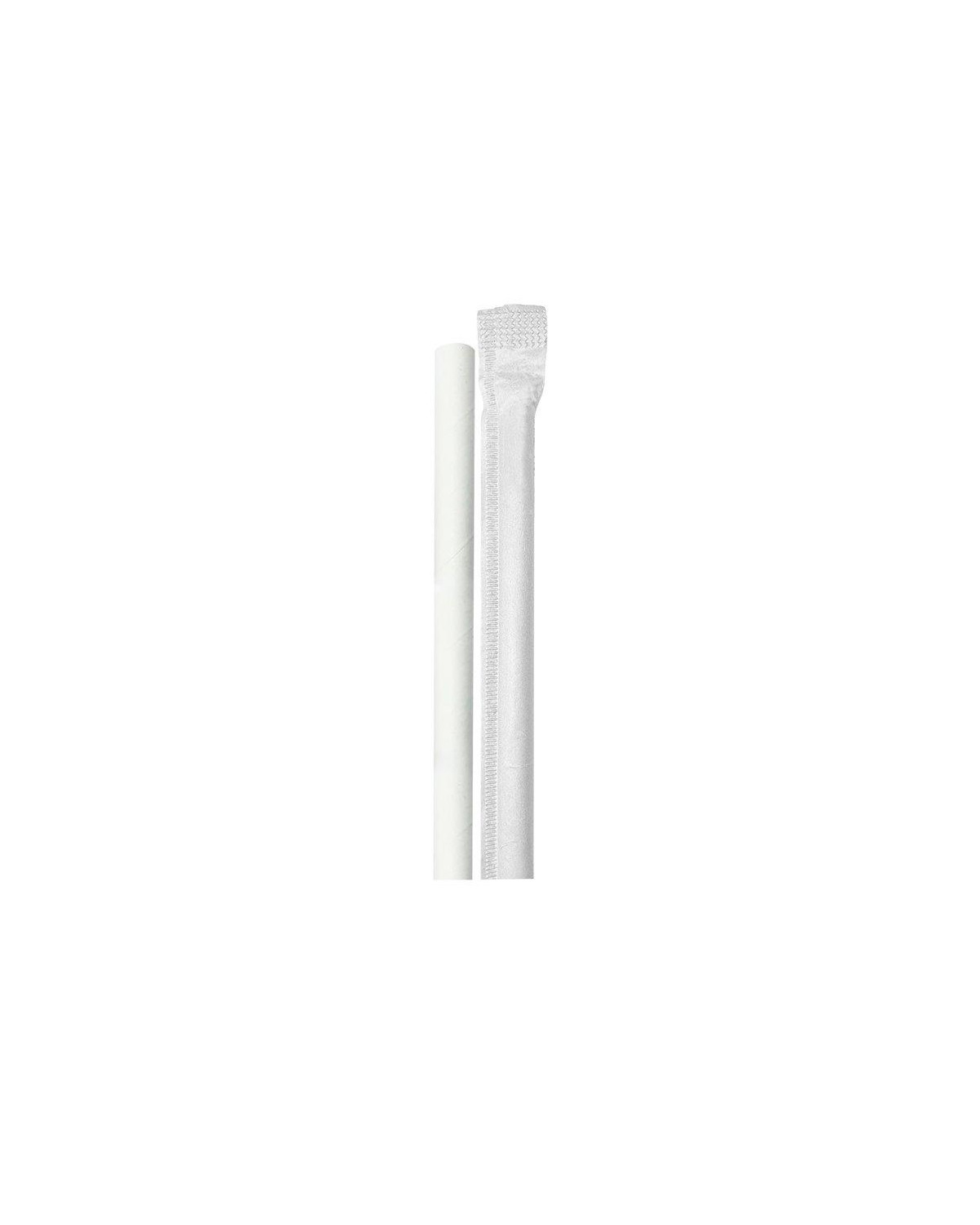 BOLSA-100 CAÑA PAPEL RECTA BLANCA SIN FUNDA 8X230MM