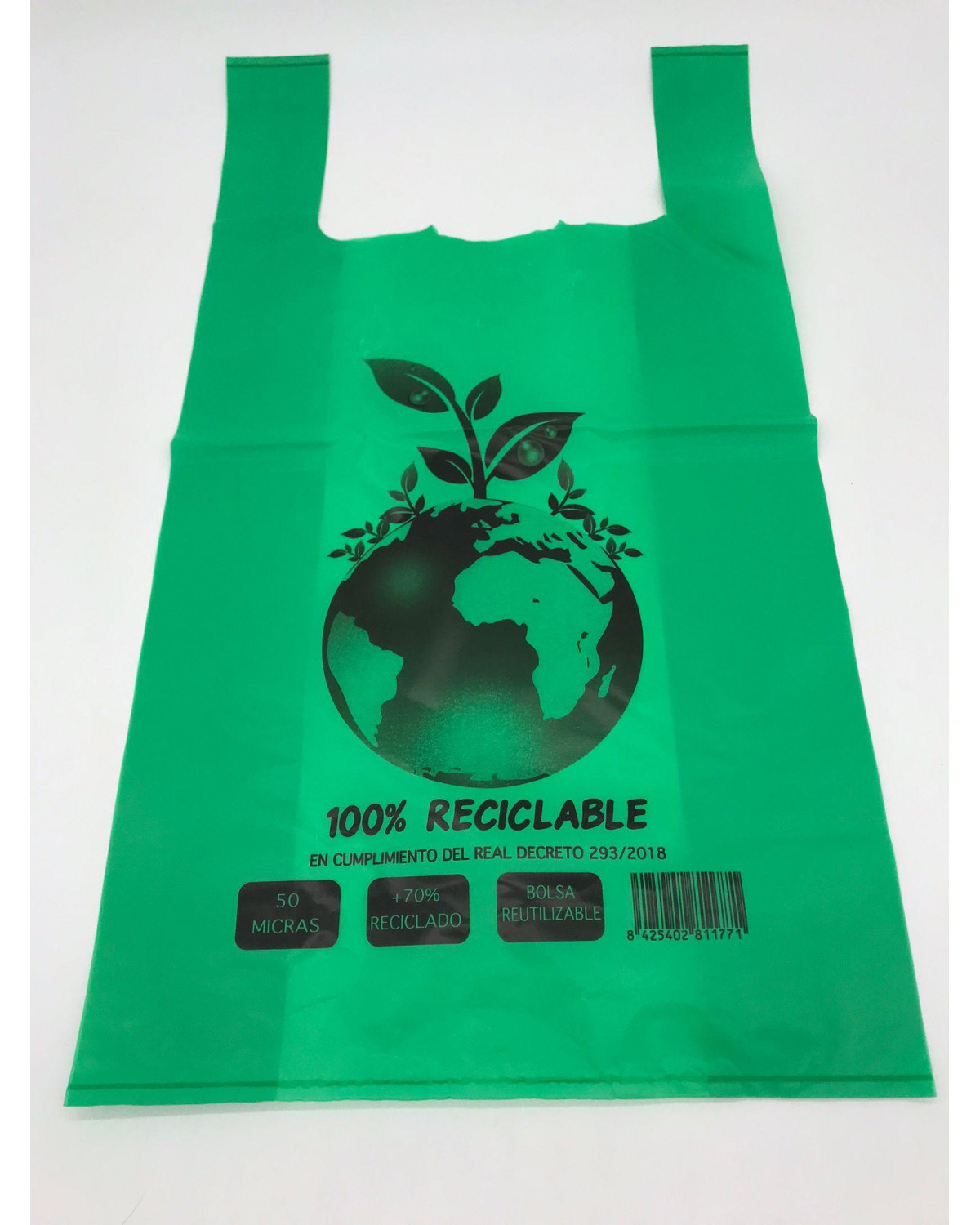 BOLSA ASA VERDE 42X53 G200 70% REC. (S:25X0.8KG)