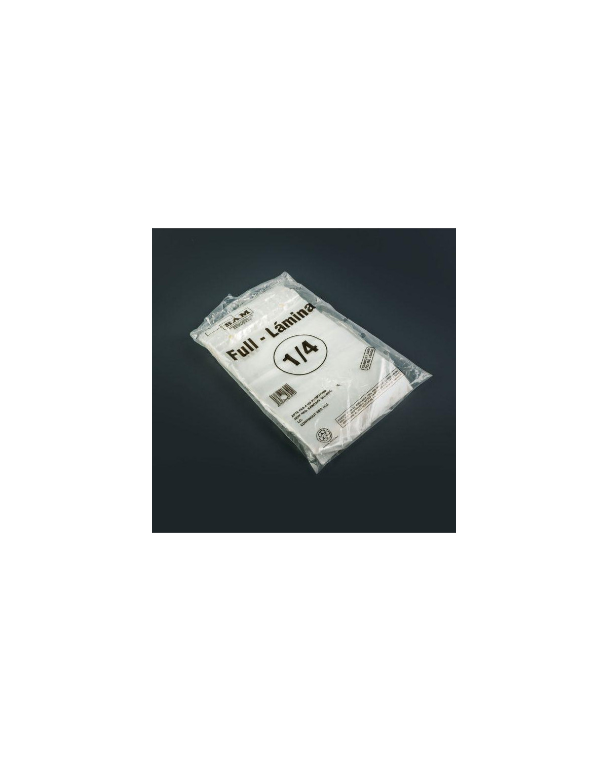 LAMINA TRANSPARENTE 18X25 1/4 PQT 1KG