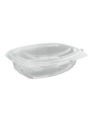 TARRINA CON TAPA BISAGRA 750CC PET 400UDS.