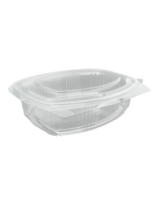 TARRINA CON TAPA BISAGRA 1000CC PET 350UDS.